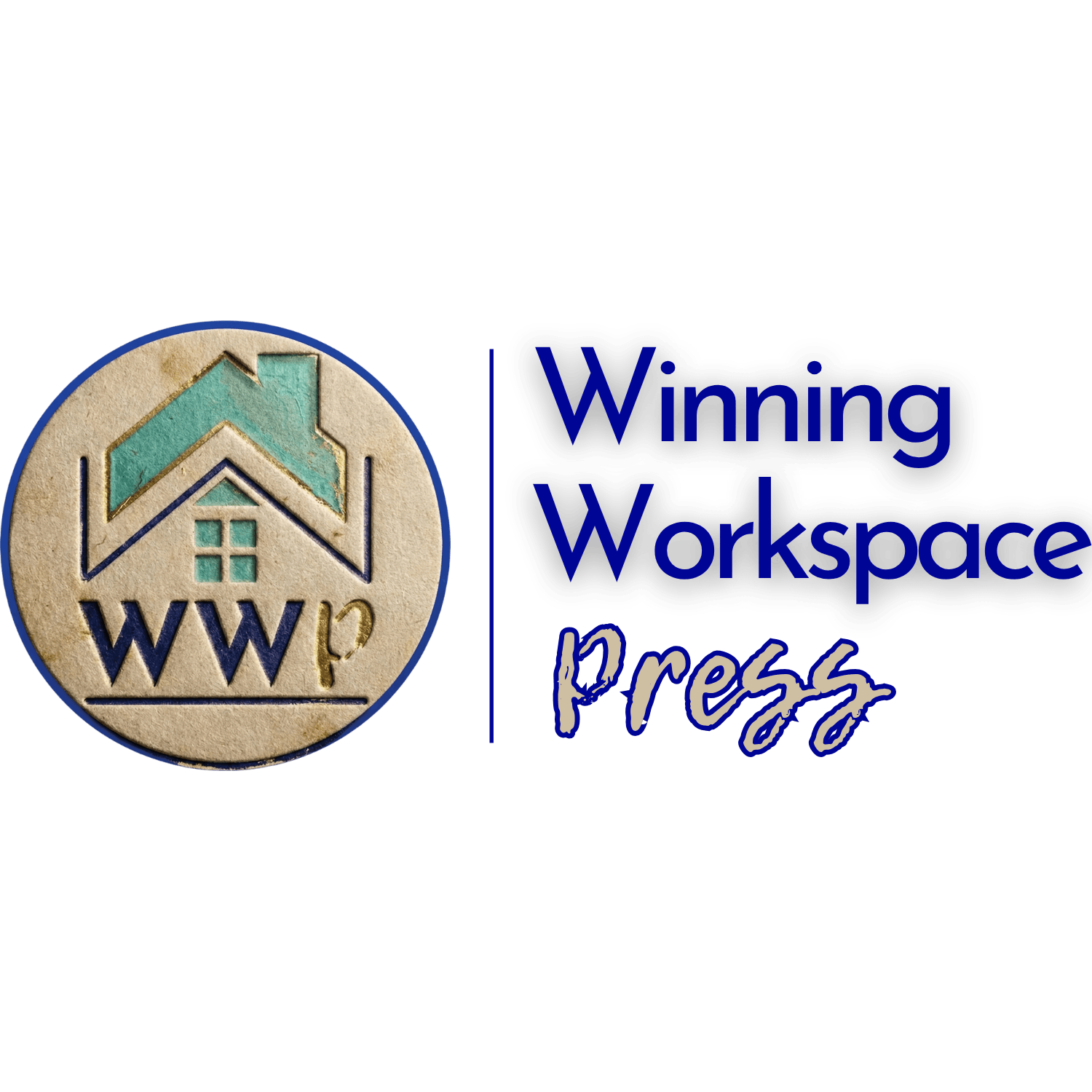 Logo showing a house with “WWP” inside a circle, next to the text “Winning Workspace Press” in blue on a white background.