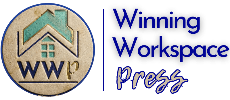 WWPlogosm Winning Workspace Press logo with a house design and the letters “WWP” on the left, and the company name in blue text on the right.