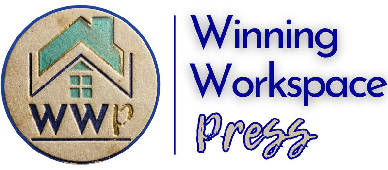 WWPlogosm Winning Workspace Press logo with a house design and the letters “WWP” on the left, and the company name in blue text on the right.